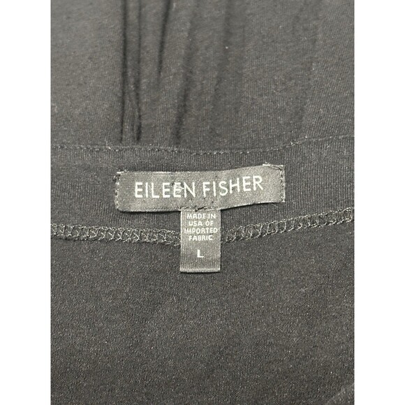 EILEEN FISHER Size L Cowl Neck Short Sleeve Shift Dress Minimalist Closet Staple - Picture 10 of 12